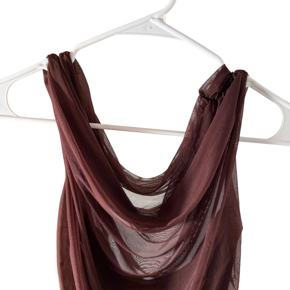 Lulu's Brown Ruched Off-Shoulder Midi Dress - Picture 8 of 8